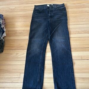 Mother Denim black straight leg jeans
